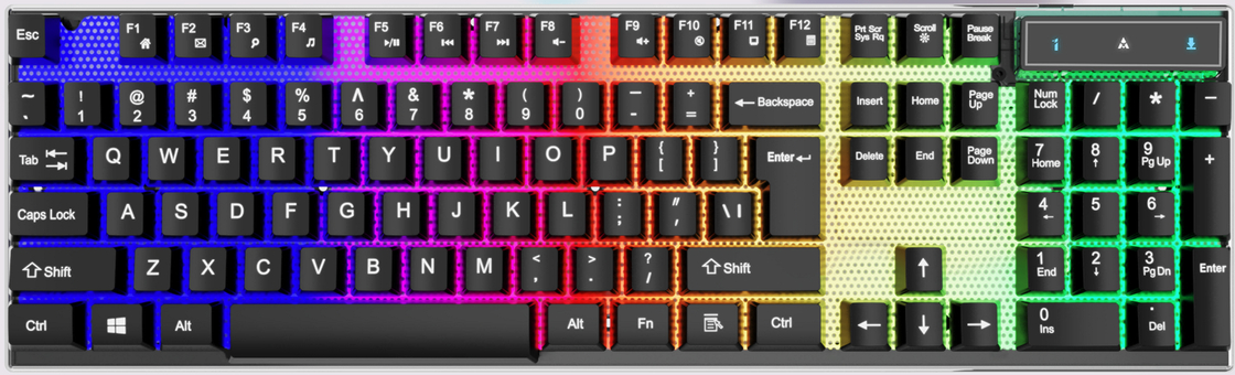 ETEK Wired RGB LED Gaming Keyboard,ABS Material, Rainbow Backlight, Metal Option, Silk Screen Keys,Black
