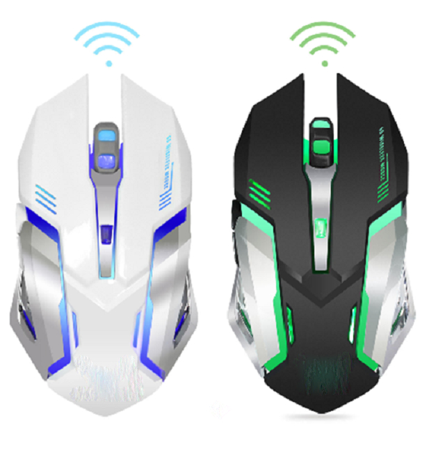 6-Button 2.4G Wireless Mouse with 600mAh Battery,3 DPI Modes, Rechargeable via Micro USB, ABS Material, Black/White