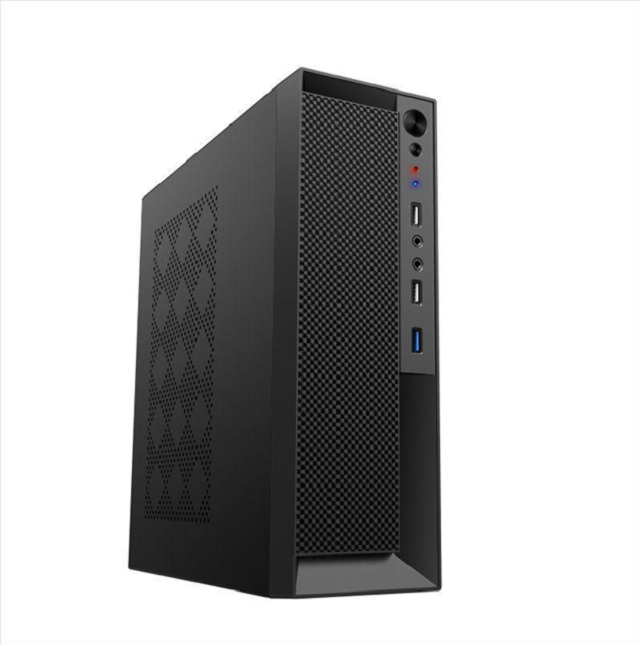 Micro-ATX/ITX Computer Case,Supports TFX/TFLX Power, 1HDD+2SSD, Up to 245mm VGA Card, 0.5mm SPCC+SECC,Black