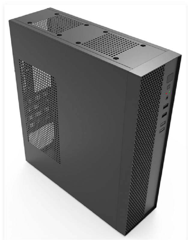 Mini-ITX/M-ATX Low-Profile Computer Case with 4 PCIe Slots 3x SSD + 1x HDD and USB 3.0 HD Audio I/O