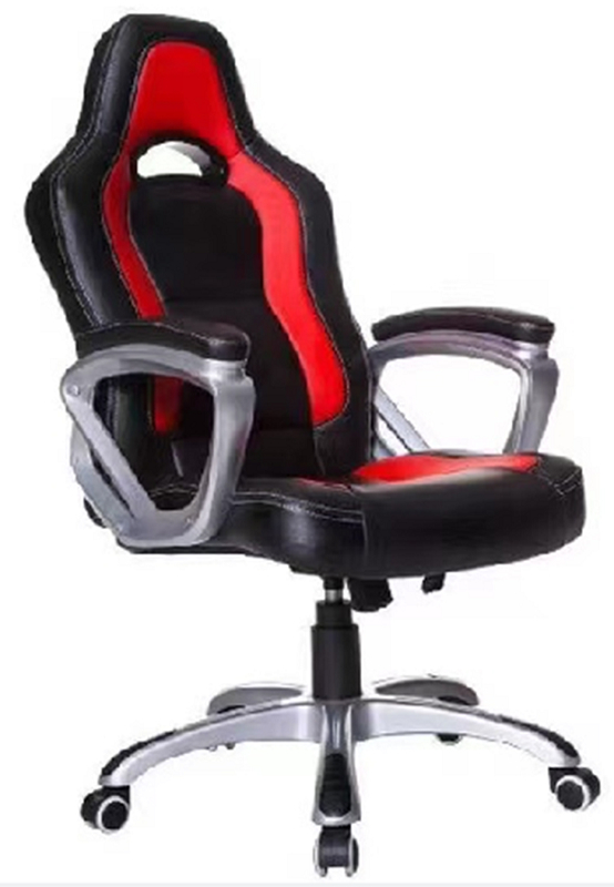 Gaming Chair PU Casters 320mm Powder Coated Base 100mm Painted Gas Lift Tilt Mechanism Mesh-Padded Powder Coated Armrests