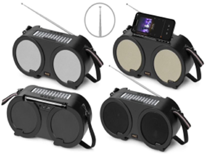 Portable Bluetooth Speaker,Solar + TWS, USB/TF/FM, 20W Stereo, 1200mAh, ABS+Iron Mesh, LED Light, Black/Gold/Silver