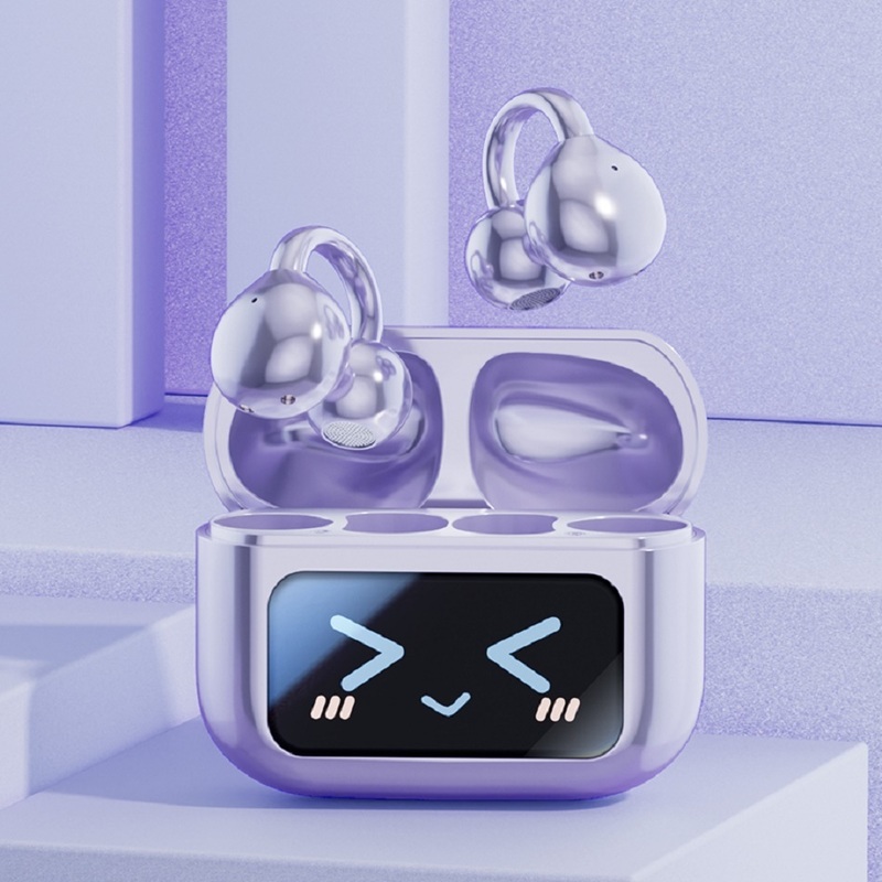 TWS Bluetooth 5.4 Wireless Earbuds,M100, 30mAh Earbuds+500mAh Charging Case, A2DP/AVRCP/HFP, 10M Range, Black/Purple