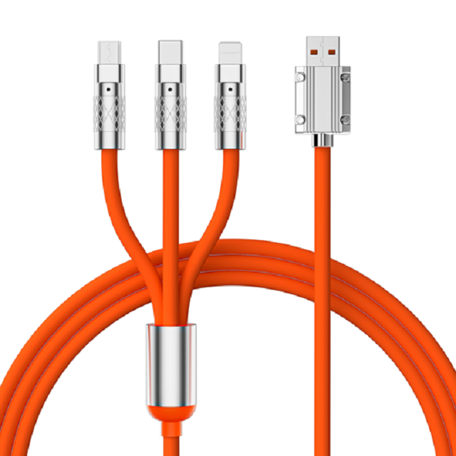 ETEK 120cm Fast Charging USB Cable ,PVC + Zinc Alloy, 4-Core CCA, LED Indicator, Multi-Color Customizable
