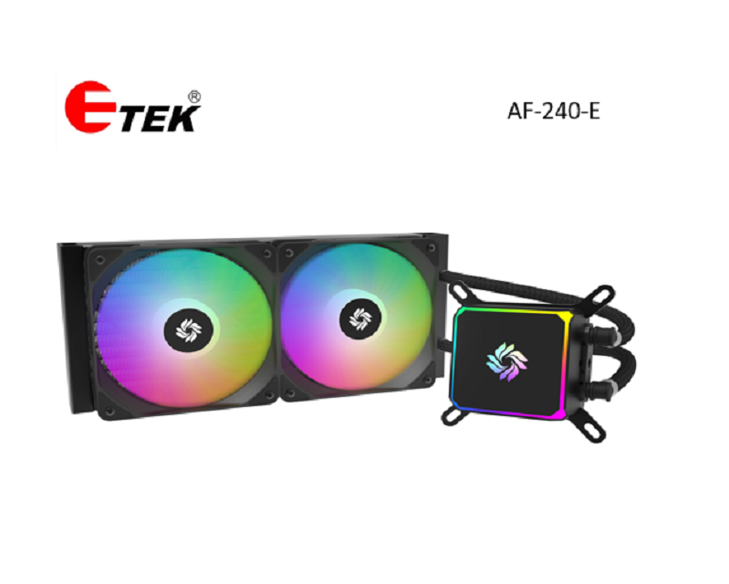 ETEK 240mm A-RGB CPU Liquid Cooler,265W, Square Water Block, PWM Fans, LGA1700/AM5 Compatible