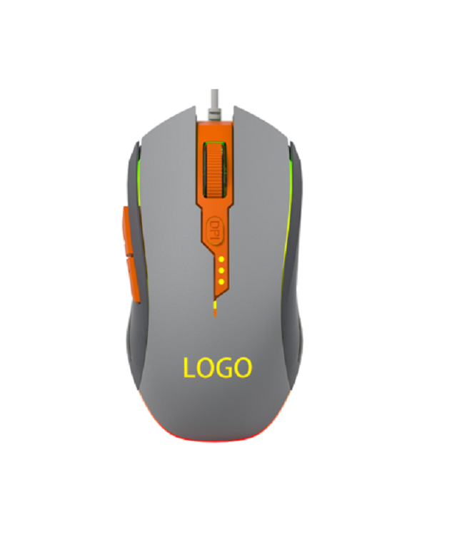 6D Wired Gaming Mouse,Rainbow LED, 4 DPI Levels (1200-3600), A603 IC, 96g Lightweight, 1.4m Braided Cable