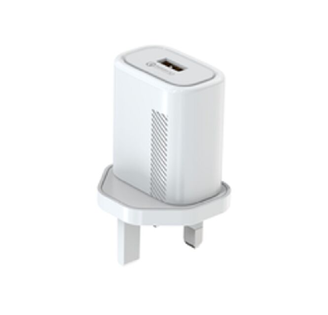 18W Quick Charge 3.0 Wall Charger,U.S. Plug, Multi-Voltage Output (5V-12V), Compact 62.5*43*27mm, AC 100-240V Input