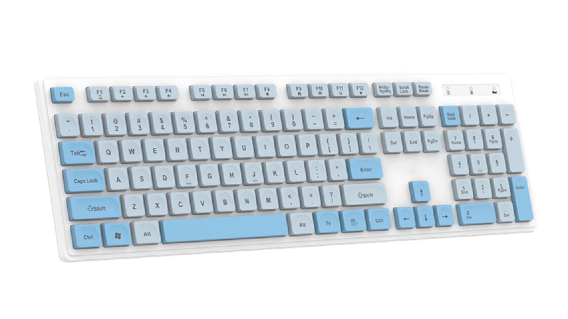 Office Membrane Keyboard,HiTrend Chip, ABS 475, 2.4G, Optional 1.5M Wired, Black/Blue/Pink