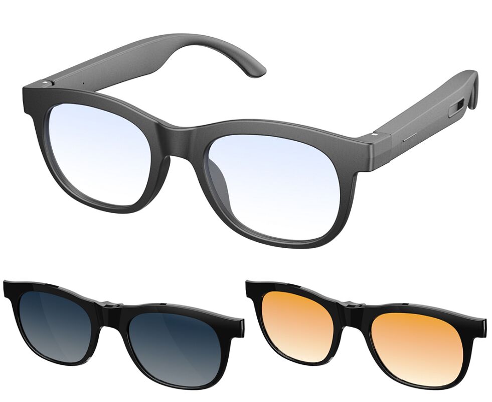 AI Bluetooth Sunglasses,40g Lightweight, MEMS Mic for Meeting Recording, Magnetic Charging, Open-Ear Audio