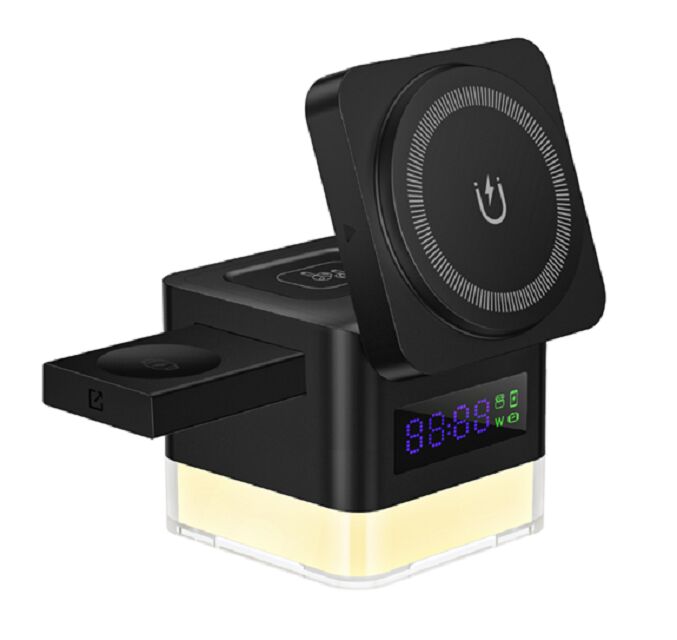 3-in-1 Wireless Charger for Apple,Dual USB PD+QC Ports, Power Display, Supports 45W input for stable multi-device charging