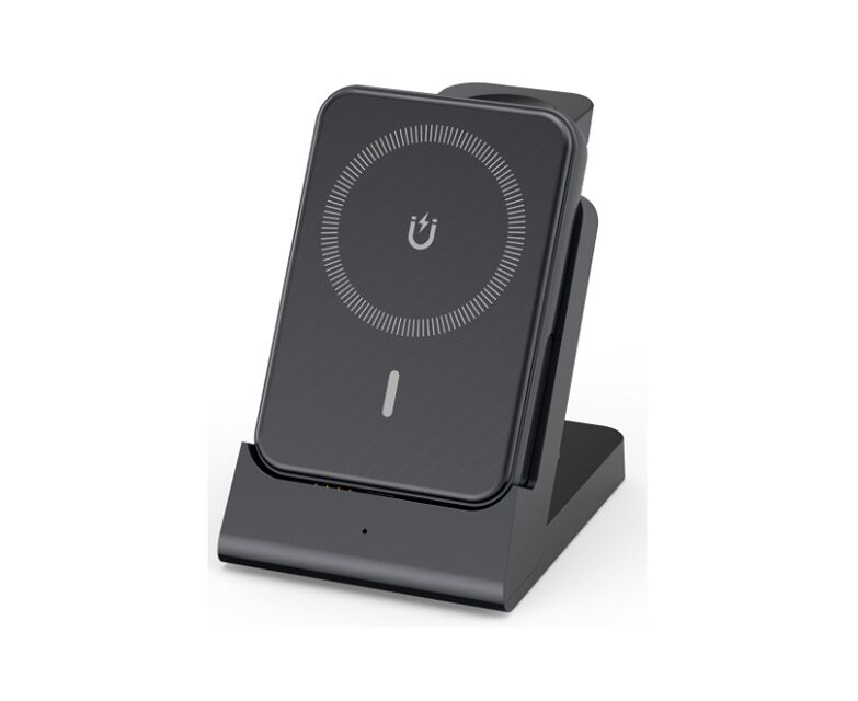 Wireless Charging Power Bank,5000mAh, 3-in-1 for Phone/Watch/Earbuds, 15W Qi,for travel, office, or gifting