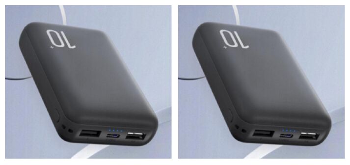 10000mAh Dual-Cell Power Bank,Grade A Li-Po, 10W Output, Type-C+Micro USB Input, Black/White