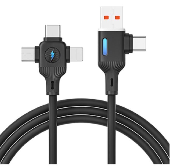 65W PD Fast Charging Cable,5-Core Pure Copper, Silicone, LED Indicator, 1m,Both color and logo are customizable