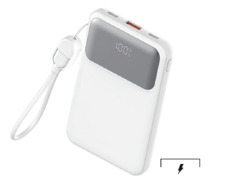 10000mAh Power Bank,22.5W PD, Dual Type-C, Grade A Polymer Cell
