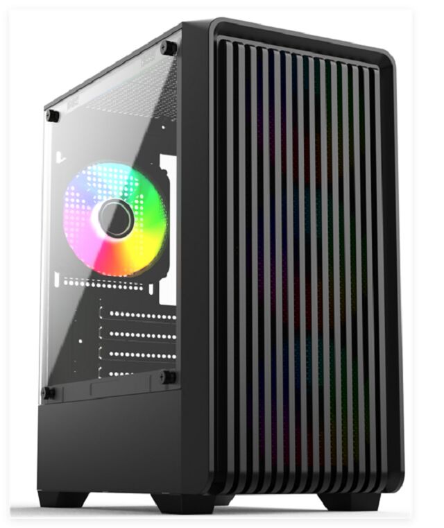 Tempered Glass Mid-Tower PC Case, Dual Glass, 240mm Water Cooling, M-ATX/ITX