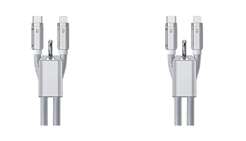 65W/27W Genuine Silicone Braided Fast Charging Cable,C to C / C to Lightning,1m,Silver, Zinc Alloy Shell, Supports PD & Data Sync