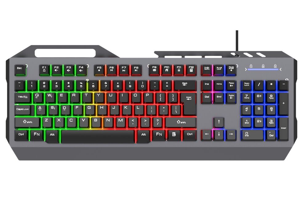 Wired Backlit Keyboard,3-Color Mid-Backlight, 19-Key Anti-Ghosting, Iron Panel