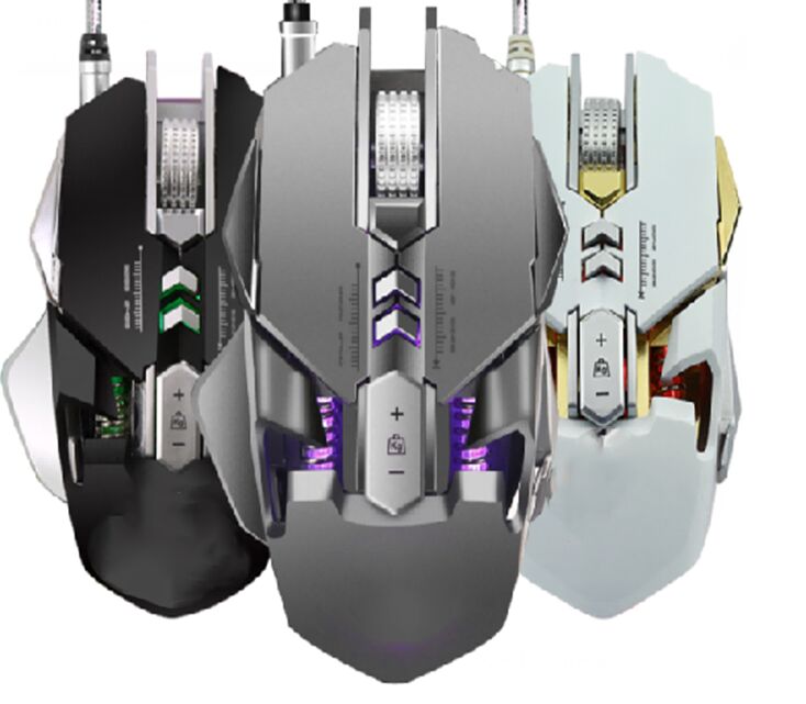 3200 DPI Ergonomic Gaming Mouse with Turbo Cooling Fan, Customizable RGB, 7 Programmable Buttons, 1.5m Braided USB,black,white,gun