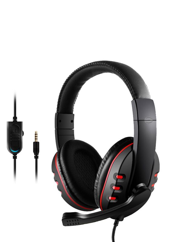 Wired Gaming Headset,40mm Drivers, Noise-Canceling Mic, Dual 3.5mm + USB, 2M Cable
