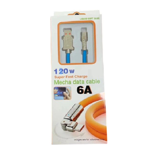 Fast Charging Cable, 4-Core, Rotatable, LED Light, 8 Colors, 1-2M