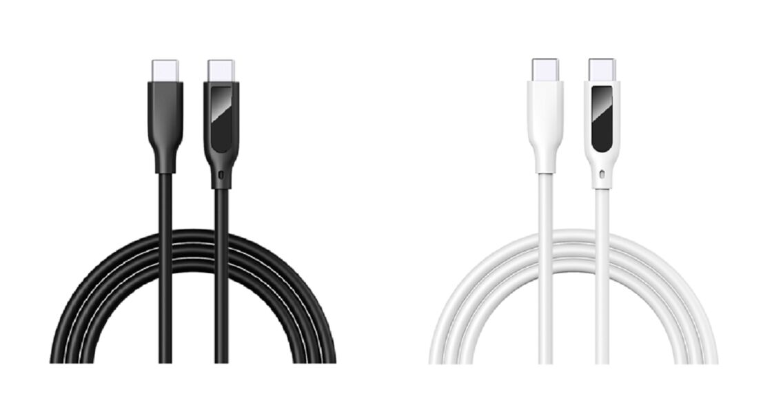 Digital Display USB-C Cable,5A Fast Charging, Silicone, 1m, Real-Time Voltage/Current