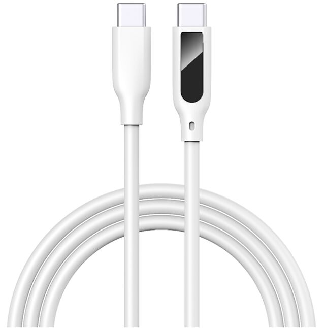 Digital Display USB-C Cable,5A Fast Charging, Silicone, 1m, Real-Time Voltage/Current