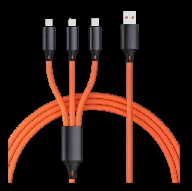 1.2m Genuine Silicone Fast Charging Cable,4-Core Pure Copper, Aluminum Alloy Plug, Multi-Color