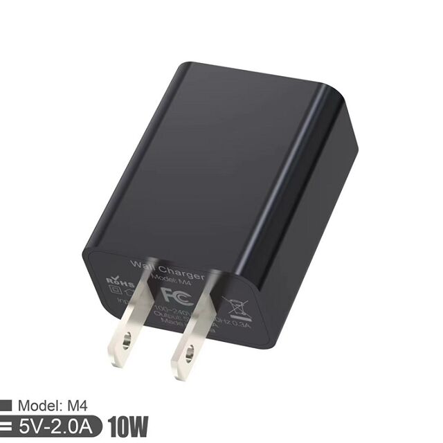 10W QC European Wall Charger,5V/2A, Compact Size, Black/White, Color Box