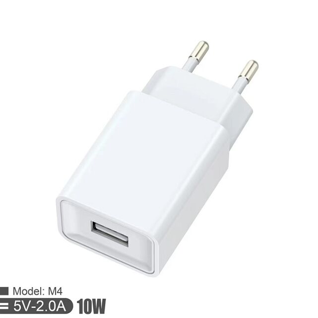10W QC European Wall Charger,5V/2A, Compact Size, Black/White, Color Box