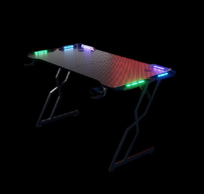 Gaming Desk,Steel Base, with/without LED Light, 1.2/1.4/1.6M, Cup Holder & Mouse Pad