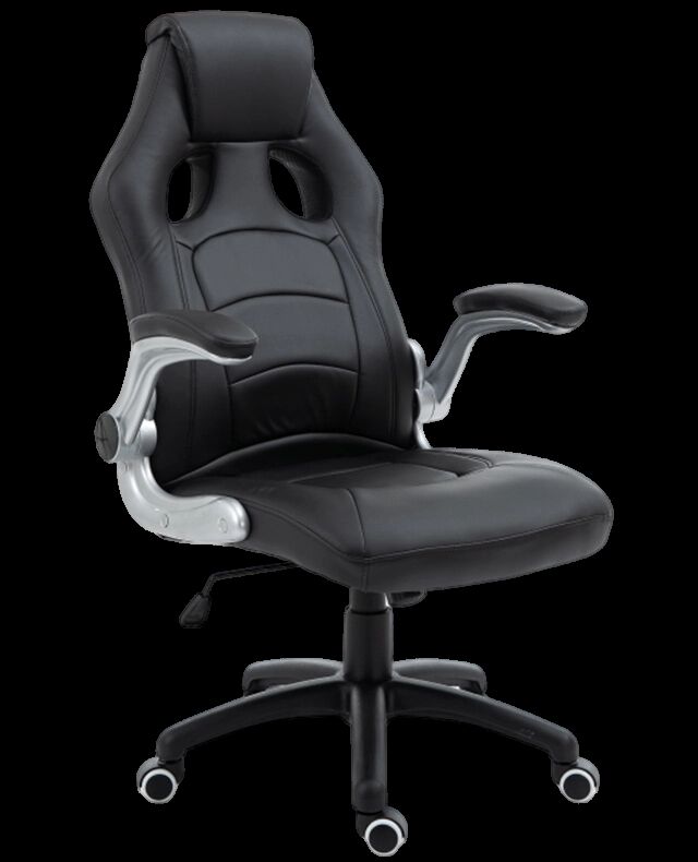 Executive Office Chair w/ Flip-up Armrests, Tilt Mechanism, PU Castors & 100mm Gas Lift