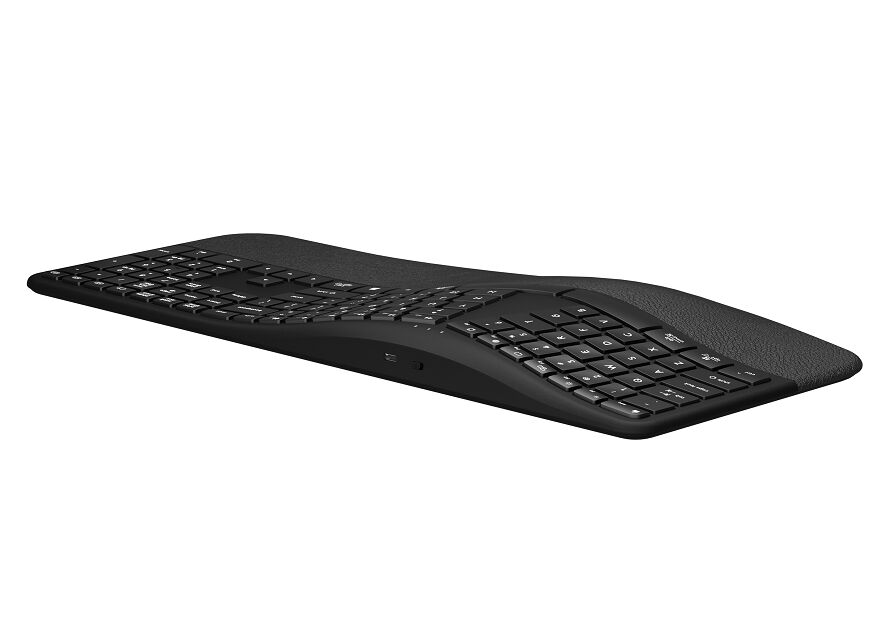 Dual-Mode Ergonomic Scissor-Switch Keyboard with Wrist Rest, Silent Typing