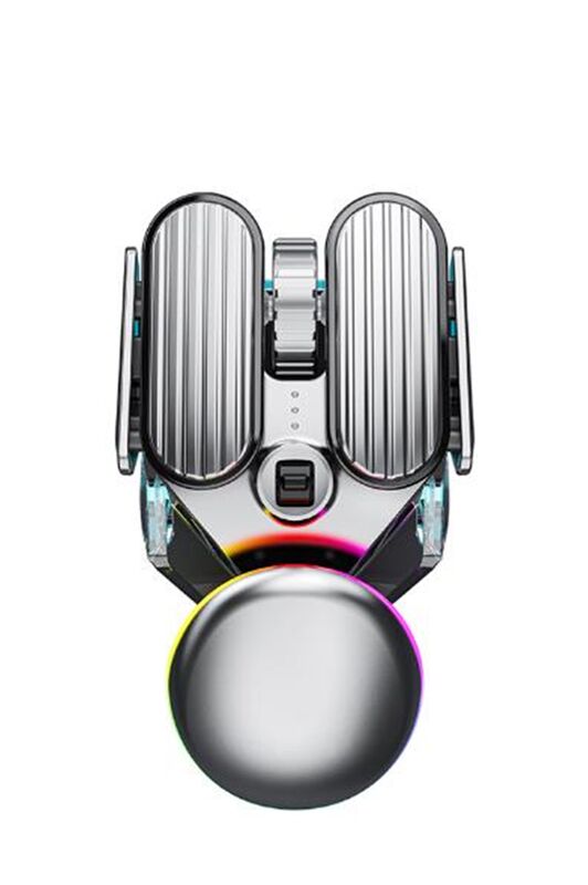Rechargeable Silent Wireless Mouse, 6 Keys, 4800 DPI, RGB Backlit, Dual-Mode, Metal Silver