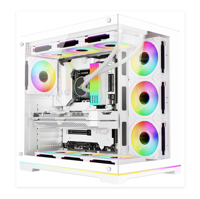 Full-Tower ATX PC Case with Tempered Glass, 360mm Water Cooling & 380mm VGA Support