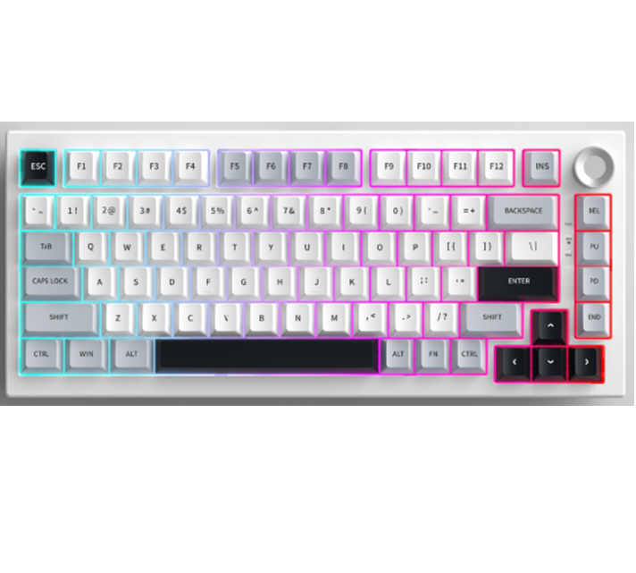 81-Key Tri-Mode Mechanical Keyboard, RGB Backlit, Type-C/2.4G/Bluetooth
