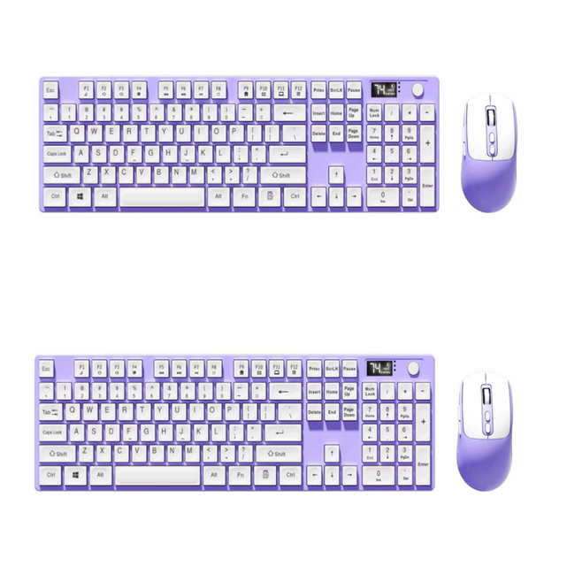 Dual-Mode Rechargeable Combo, 50M Keys + 7-Key Mouse, Type-C Fast Charge