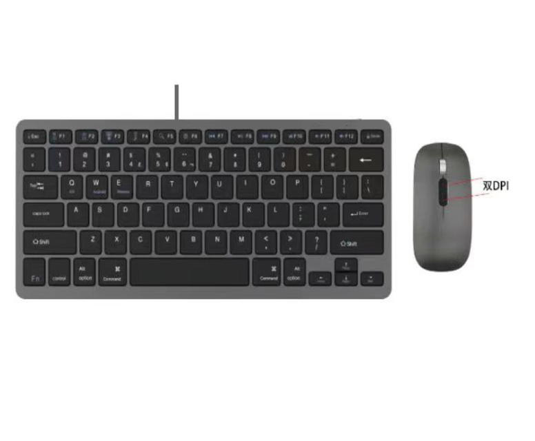 Slim Metal BT Dual-Mode Combo, 78-Key + Roller Mouse, Type-C Rechargeable