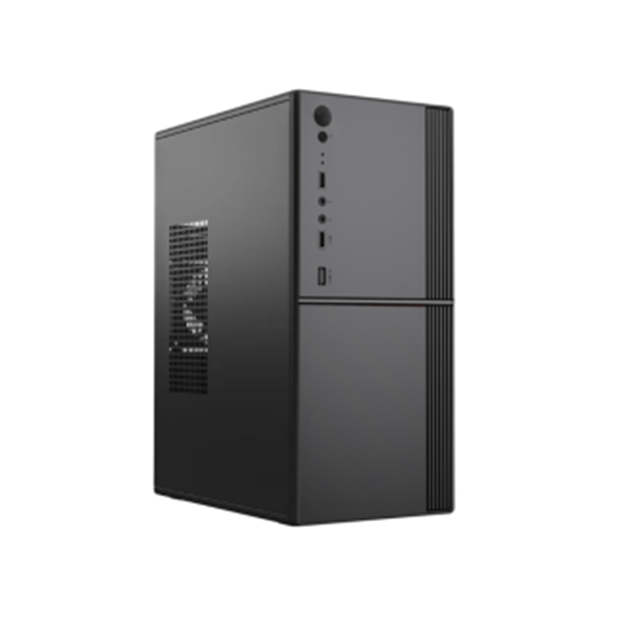 Compact ATX Case 0.33mm SPCC, Front 12cm Fan, Dual USB+Audio, M-ATX Support, 260*160*350mm