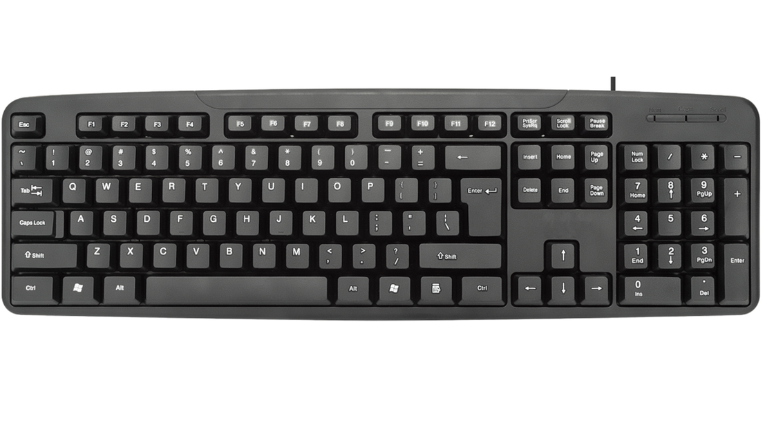 104-Key Waterproof Wired Office Keyboard HIPS 1.2m Cable Custom Silk-Screen Logo