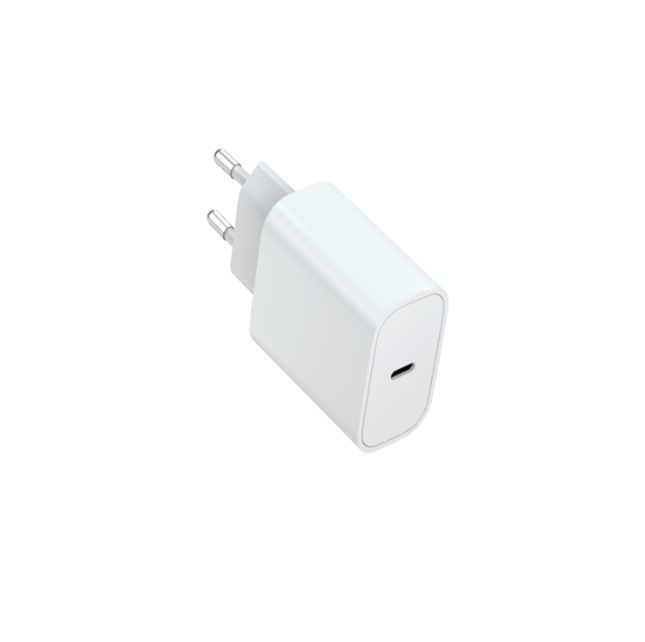25W PD European Fast Charger Color Box, AC 100-240V input,White