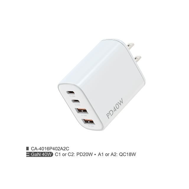 40W PD+QC Dual Fast Charger,US Foldable Plug,5V3A/9V2A/12V1.67A Multi-Voltage Output, iPhone/Android Compatible Color Box