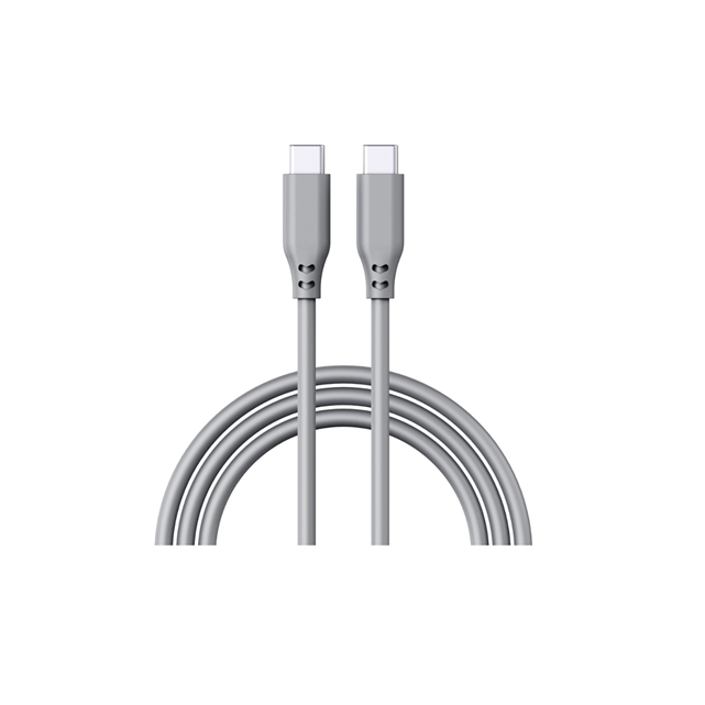 100W Silicone USB-C to C Fast Charging Cable, 5A/20V PD3.0 + 480Mbps Data Sync, 1m Soft-Touch Cord (White/Grey/Orange)