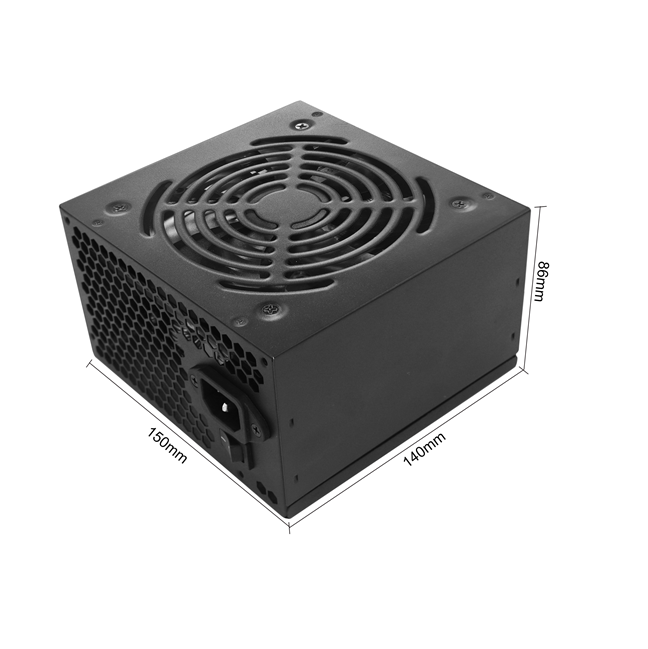 400W ATX Desktop PC Power Supply, 100-240V Wide Range, 12cm Silent Fan, Black Flat Cables, Bulk Pack