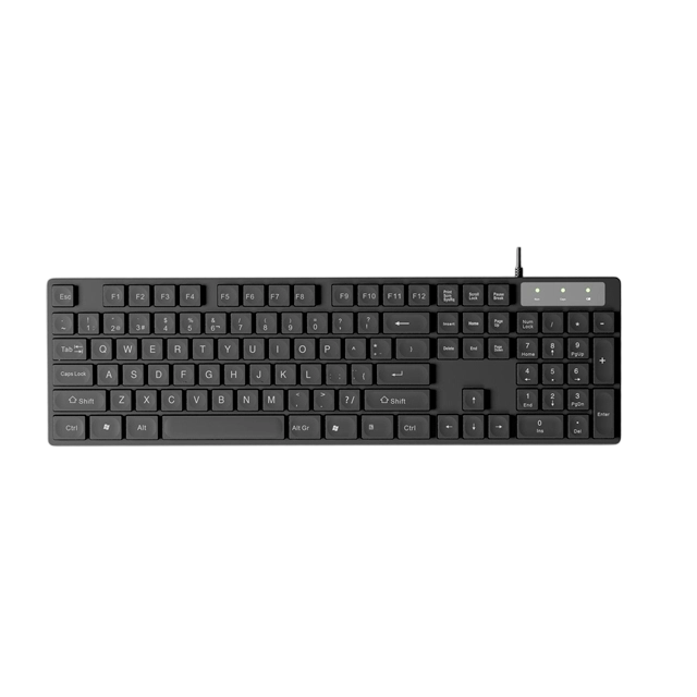 104-Key Wired Office Keyboard, Spill-Resistant & Heat-Resistant ABS, Multi-Language Layouts, USB Plug-and-Play Full-Size Keyboard