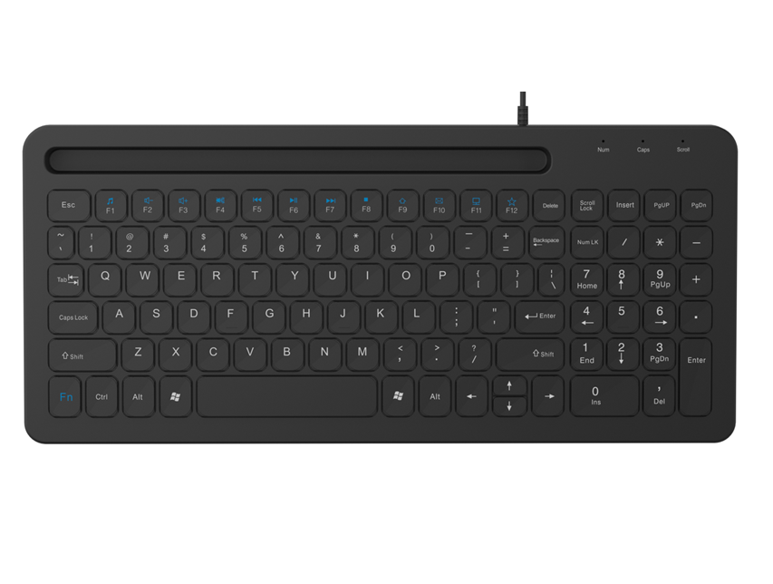 Wired Scissor-Switch Office Keyboard, Spill-Resistant, 1.3m Cable, USB Plug & Play, 289g Lightweight Silent