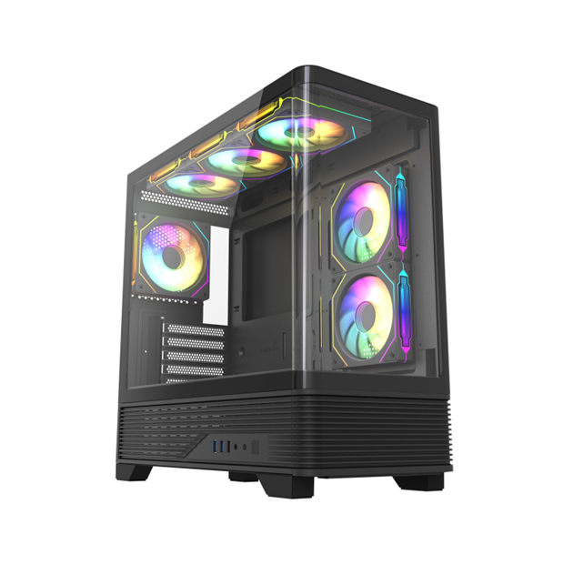Curved Glass Front ATX Case Full Metal Top Magnetic Dust Filter