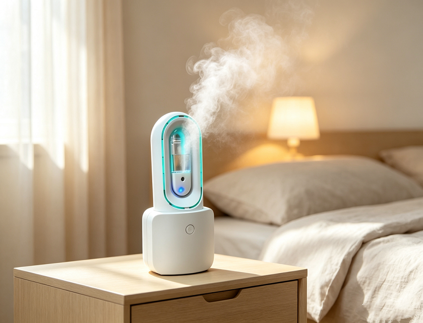 1600mAh Touch Bladeless Fan & Humidifier with 6-Color Warm Light