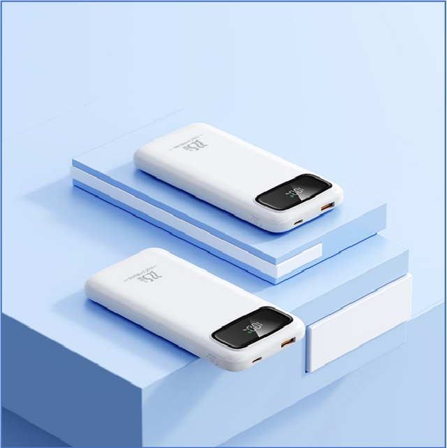 10000mAh 22.5W Smart Display Power Bank,Type-C PD Fast Charge, Digital Screen & Airline Approved