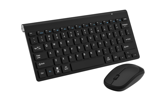 Wireless 2.4G All Black Keyboard And Mouse Set Simple Style For Office Home