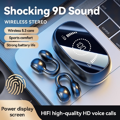 Bluetooth 5.3 Earphone Fully Open Ear Design 9D Surround Sound Game Audio-sync HIFI Digital Display 1.5H Charging 6H Single Playback